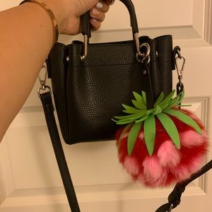 Fluffy/furry strawberry bag charm/ key chain
